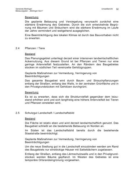 Bebauungsplan Mertingen Süd I - Textteil