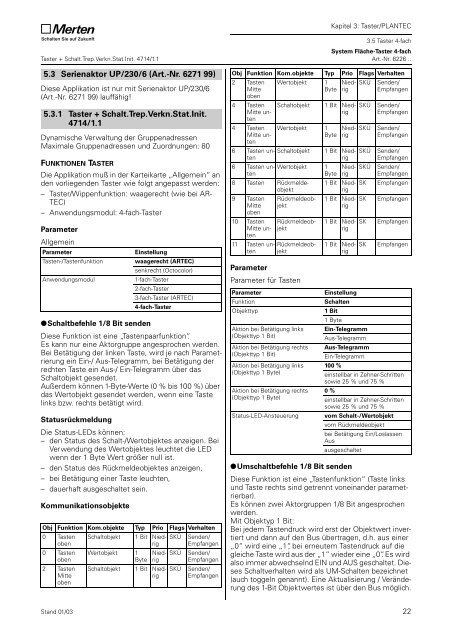 6226xx System Fläche Taster 4fach