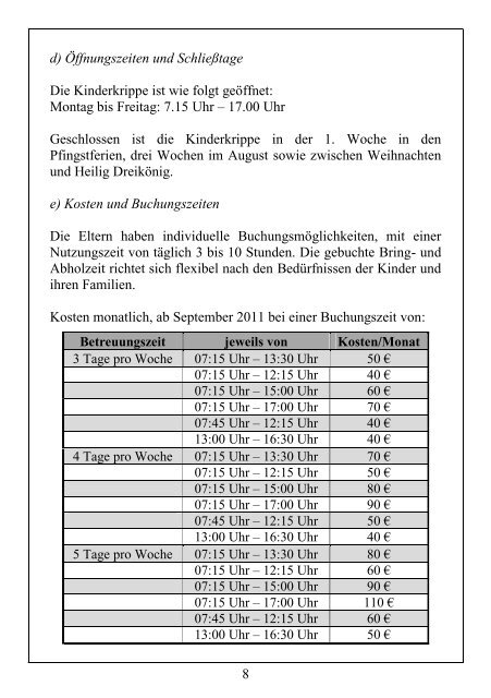 Elternbroschüre der Kinderkrippe St. Martin - Mertingen