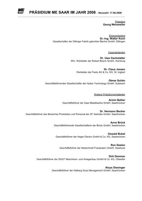 Liste Des Prasidiums