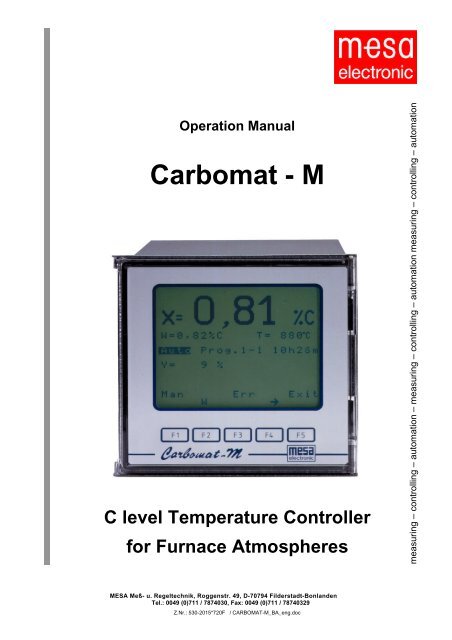 Carbomat - M - MESA Electronic GmbH