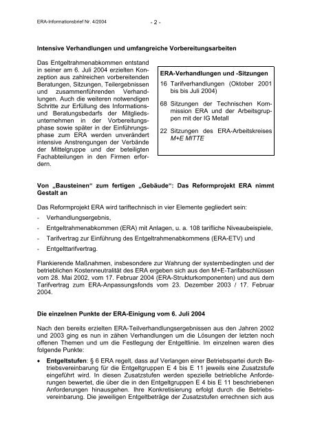 ERA-Informationsbrief Nr. 4/2004 - Verband der Metall