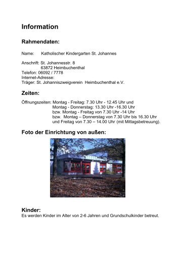 Katholischer Kindergarten St. Johannes - Mespelbrunn