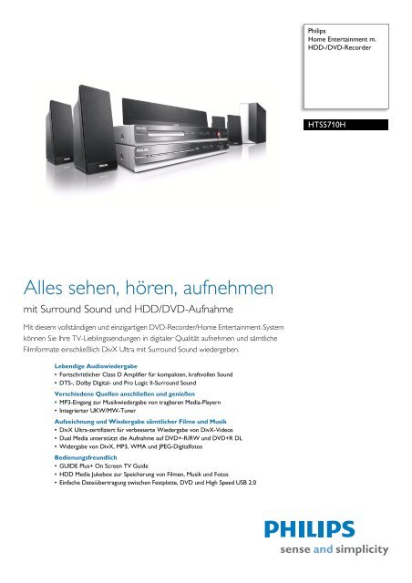 mit Surround Sound Und HDD/DVD-Aufnahme - Philips