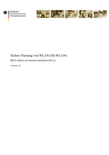 Sichere Nutzung von WLAN (ISi-WLAN) - Bundesamt für Sicherheit ...