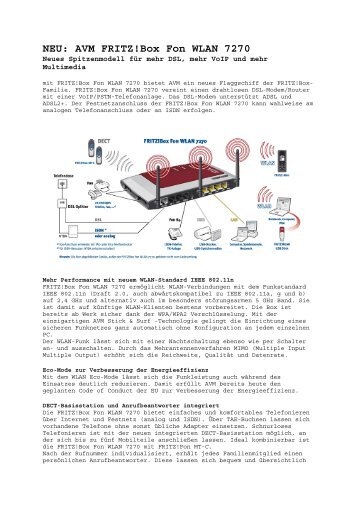 NEU: AVM FRITZ!Box Fon WLAN 7270
