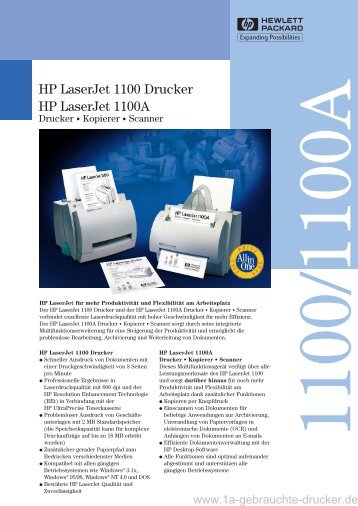 HP Laserjet 1100 Datenblatt - 1a-gebrauchte-drucker.de