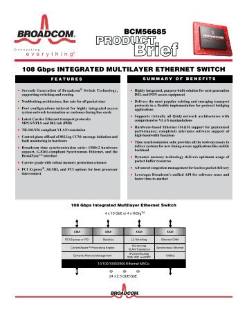 BCM56685 Product Brief - Broadcom