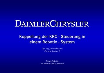 Koppellung der KRC - Steuerung in einem Robotic - System - Messe ...