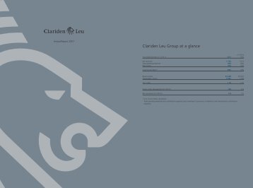 Clariden Leu Group at a glance