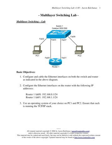 Multilayer Switching Lab - Router Alley