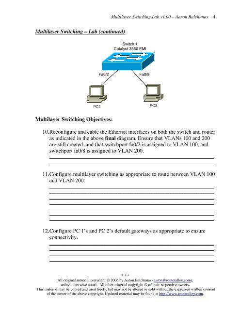 Multilayer Switching Lab - Router Alley