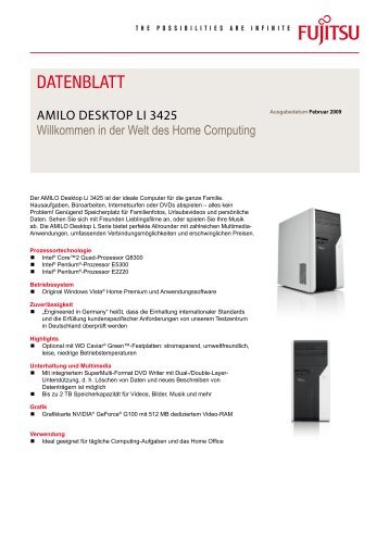 Datenblatt AMILO Desktop Li 3425 - Fujitsu