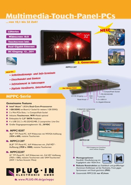 Multimedia-Touch-Panel-PCs - PLUG-IN Electronic GmbH