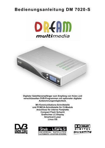 Bedienungsanleitung DM 7020-S - Dream Multimedia