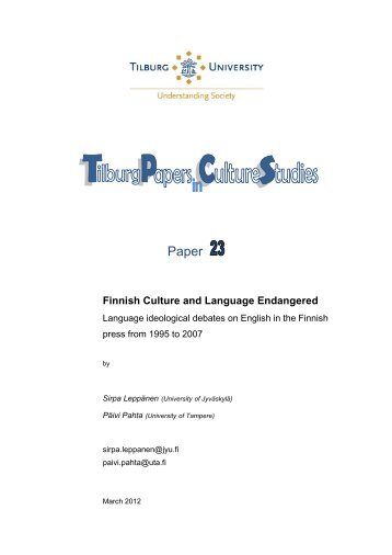 Paper 23 - Finnish Culture and Language ... - Tilburg University