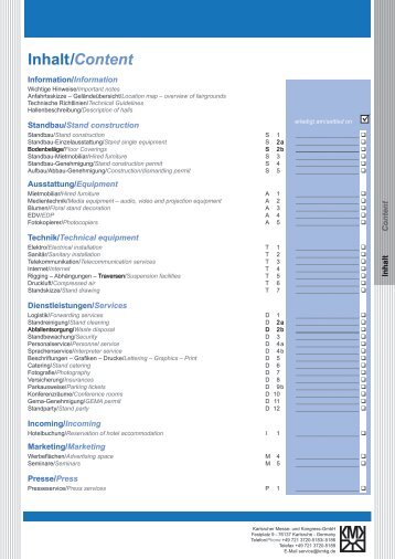 Inhalt/Content - Karlsruher Messe- und Kongress-GmbH