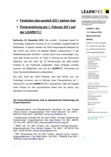 Pressemitteilung (PDF) - Karlsruher Messe- und Kongress-GmbH