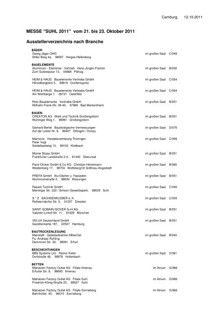 SUHL 2011 - MesseKonzept Thüringen