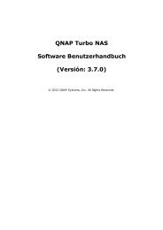 QNAP Turbo NAS Benutzerhandbuch - QNAP Systems, Inc. - Quality ...