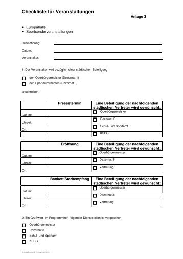 Checkliste für VA-Anlage 3