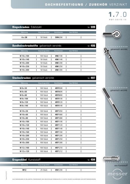 Produktkatalog, Stand Mai 2012 - Paul J. Messer GmbH