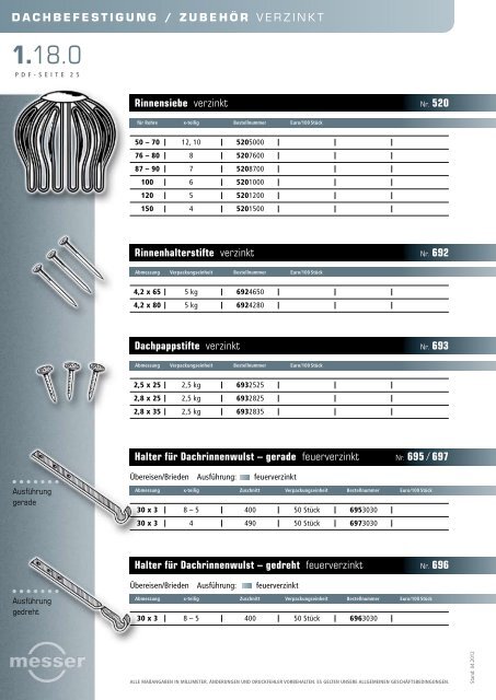 Produktkatalog, Stand Mai 2012 - Paul J. Messer GmbH