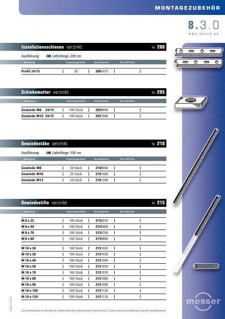 Produktkatalog, Stand Mai 2012 - Paul J. Messer GmbH