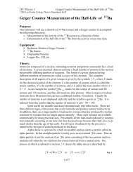 Geiger Counter Measurement of the Half-Life of - Las Positas College