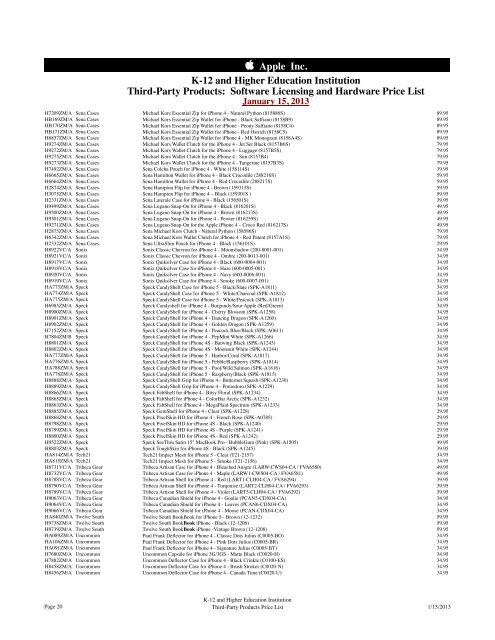 Third-Party Products: Software Licensing and Hardware Price - Apple