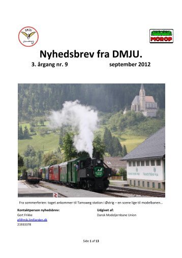 Nyhedsbrev nr.9. September 2012. - Dansk Model Jernbane Union