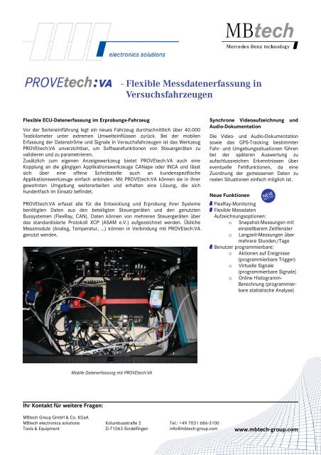 PROVEtech:VA Produktbeschreibung [PDF] - MBtech Group