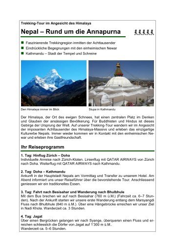 Nepal - Rund um die Annapurna - Imbach Reisen AG