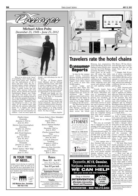 The Coast News, July 13, 2012