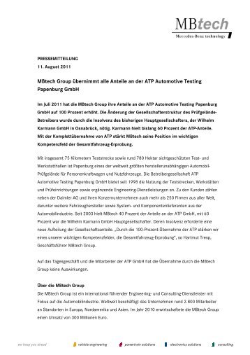 MBtech Group übernimmt alle Anteile an der ATP Automotive ...