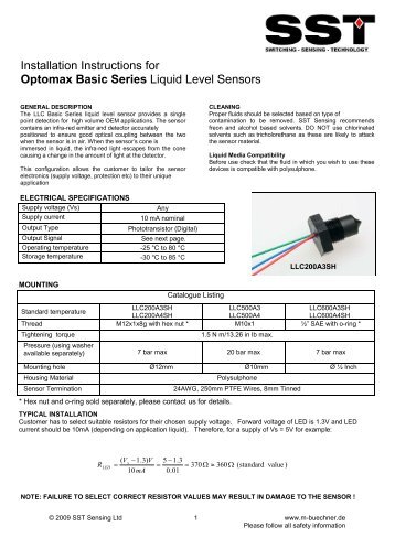 Optomax Basicn Fluid Level Sensor Datasheet.pub - m-buechner