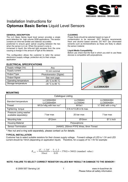 Optomax Basicn Fluid Level Sensor Datasheet.pub - m-buechner