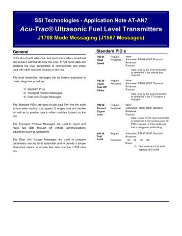 SSI Technologies - Application Note AT-AN7 Acu-Trac ... - m-buechner