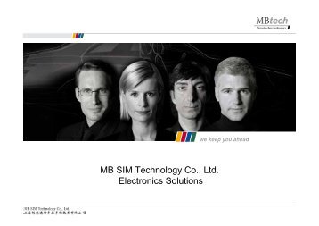 MB SIM Technology Co., Ltd. Electronics Solutions - MBtech Group