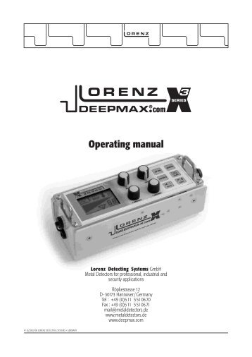 Operating manual - LORENZ Ortungssysteme / LORENZ Detecting ...