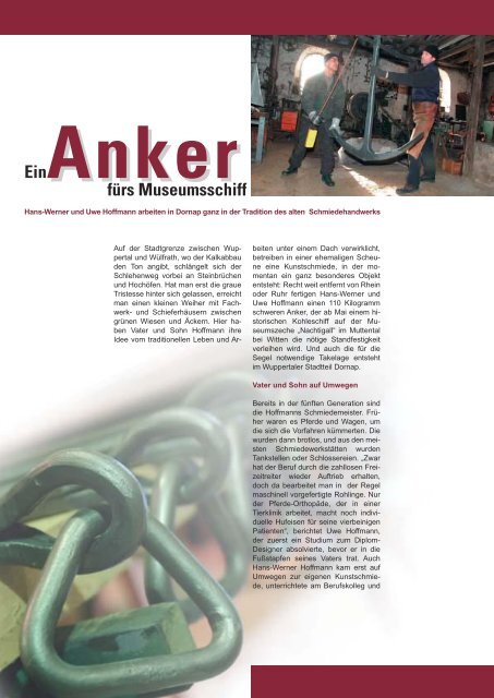 "Ein Anker fürs Museumsschiff". - Metallobjekte Hoffmann