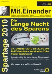 MitEinander_Herbst2010 (pdf) - Raiffeisenbank Ybbstal