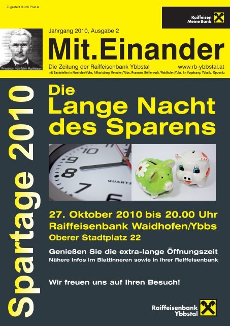 MitEinander_Herbst2010 (pdf) - Raiffeisenbank Ybbstal