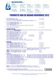 PROMOTIE VAN DE MAAND NOVEMBER 2012 - Ranson