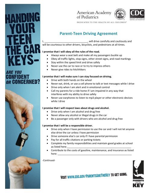 Parent Teen Driving Agreement