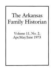 Family Historian - Arkansas Genealogical Society