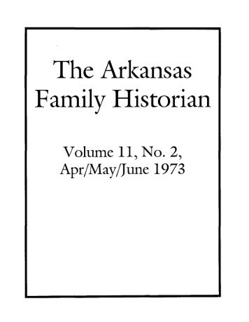 Family Historian - Arkansas Genealogical Society
