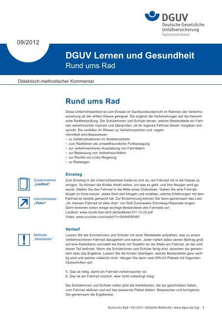 Rund ums Rad (Didaktik-Methodik) - Lernen und Gesundheit