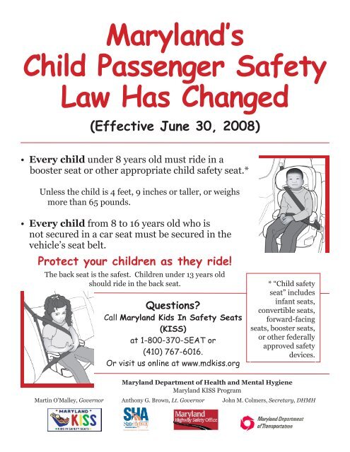 Maryland S Child Passenger Safety Law
