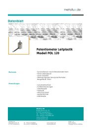 Potentiometer Leitplastik Modell POL 120 Datenblatt - Metallux AG